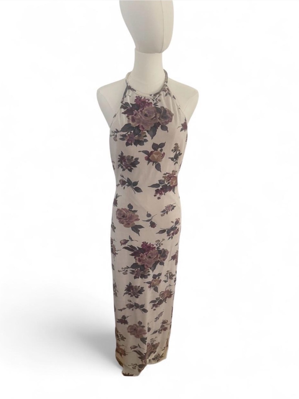 1990s floral halter dress